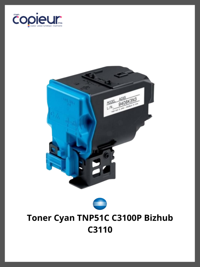 Toner Cyan TNP51C C3100P Bizhub C3110 – Image 2