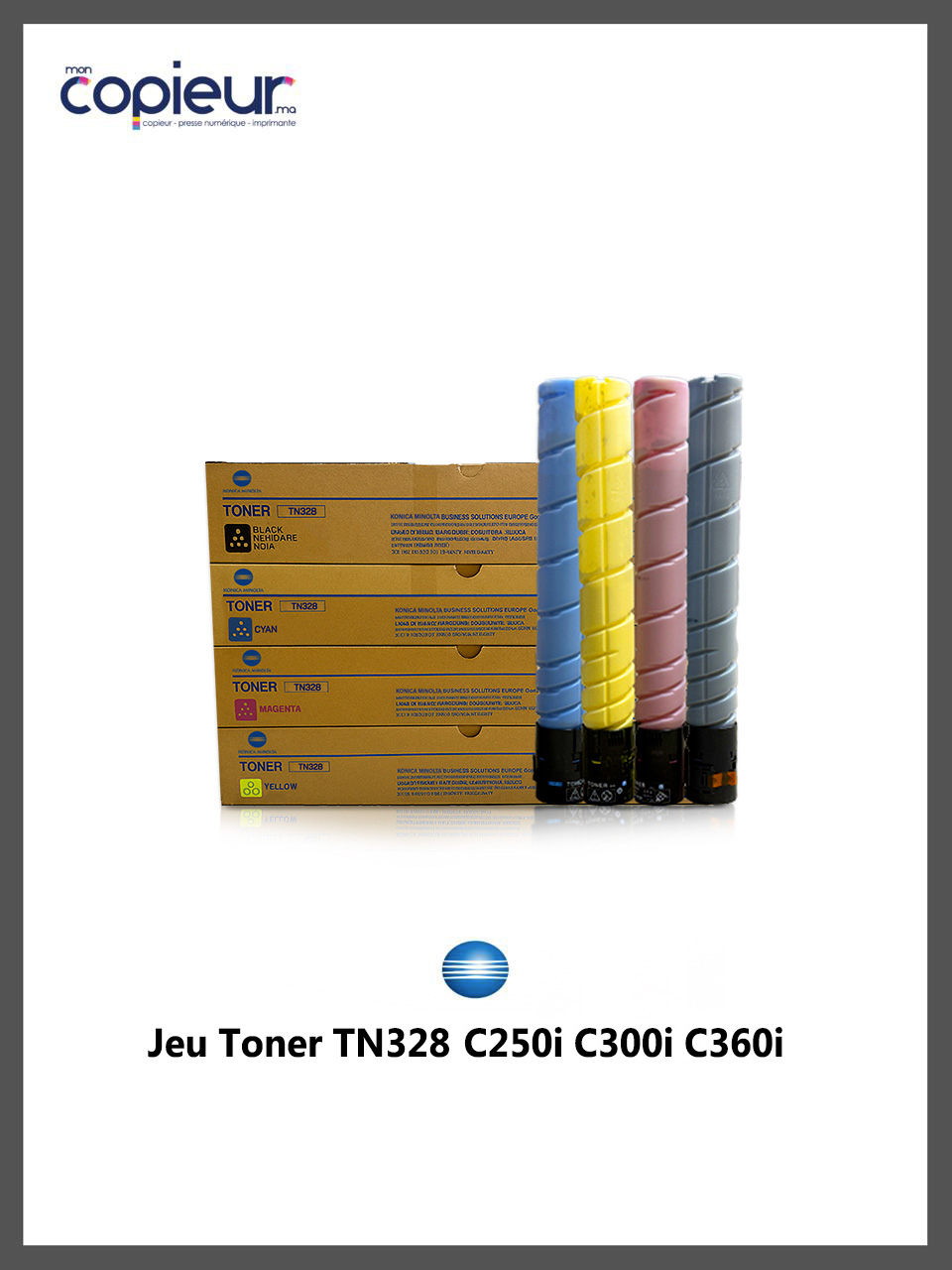 TN328-4.jpg Jeu de Toner TN328 Pour Bizhub C250i C300i C360i – Image 1
